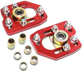img 4 attached to DNA Motoring CBK-PLT-FM90-RD Front Camber/Caster Plates Red [For 90-93 Ford Mustang]