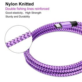 img 2 attached to Light Purple USB Type C Charger Cable - Sagmoc Rapid Charging Cord, Shiny Nylon Braided, 5 Pack 10FT 2X6FT 3FT 2FT, Compatible with Samsung S10 S9 S8 Plus