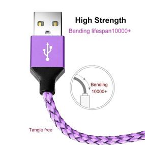 img 1 attached to Light Purple USB Type C Charger Cable - Sagmoc Rapid Charging Cord, Shiny Nylon Braided, 5 Pack 10FT 2X6FT 3FT 2FT, Compatible with Samsung S10 S9 S8 Plus