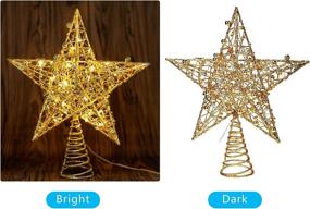 img 1 attached to 🎄 Angela&Alex 8 Modes Christmas Tree Topper with 30 LEDs - Swirl Design Sparkle Xmas Tree Topper Warm Light String Starry Night Light for Ornament Indoor Decorations, Parties, Bedrooms, and Home