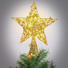 img 3 attached to 🎄 Angela&Alex 8 Modes Christmas Tree Topper with 30 LEDs - Swirl Design Sparkle Xmas Tree Topper Warm Light String Starry Night Light for Ornament Indoor Decorations, Parties, Bedrooms, and Home