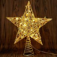 🎄 angela&alex 8 modes christmas tree topper with 30 leds - swirl design sparkle xmas tree topper warm light string starry night light for ornament indoor decorations, parties, bedrooms, and home logo