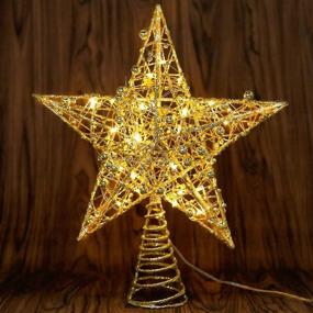 img 4 attached to 🎄 Angela&Alex 8 Modes Christmas Tree Topper with 30 LEDs - Swirl Design Sparkle Xmas Tree Topper Warm Light String Starry Night Light for Ornament Indoor Decorations, Parties, Bedrooms, and Home
