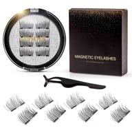 💫 vassoul dual magnetic eyelashes: natural half lash, 0.2mm ultra thin magnet for lightweight, reusable 3d eyelashes with applicator logo