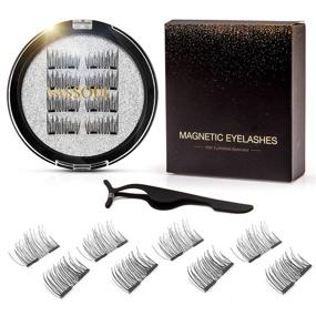 img 3 attached to 💫 VASSOUL Dual Magnetic Eyelashes: Natural Half Lash, 0.2mm Ultra Thin Magnet for Lightweight, Reusable 3D Eyelashes with Applicator