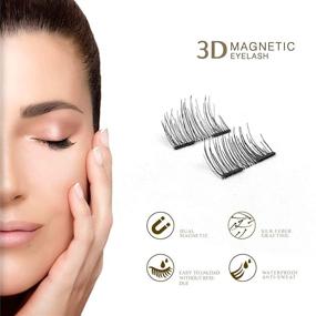 img 1 attached to 💫 VASSOUL Dual Magnetic Eyelashes: Natural Half Lash, 0.2mm Ultra Thin Magnet for Lightweight, Reusable 3D Eyelashes with Applicator