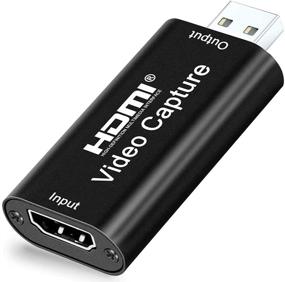 img 4 attached to 🎥 HDMI захвата карт HD качества в 1080p через USB - запись через USB2.0, совместимо с DSLR, видеокамерами или экшн-камерами для захвата аудио-видео контента и онлайн трансляций.