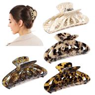 🌸 vsiopy 4.3 inch large hair clips for thick hair - strong hold & non-slip hair accessories for women - tortoise shell banana clips (4 pack) logo