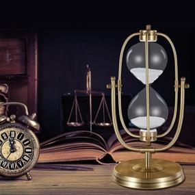 img 2 attached to ⏳ Large 30 Minute Hourglass Timer - White Sand, Decorative Gift, 360° Rotating Brass Zinc Sandglass for Kitchen, Restaurant, Home Office, Desk, Party, Christmas, New Year