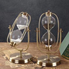 img 3 attached to ⏳ Large 30 Minute Hourglass Timer - White Sand, Decorative Gift, 360° Rotating Brass Zinc Sandglass for Kitchen, Restaurant, Home Office, Desk, Party, Christmas, New Year