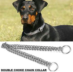 img 3 attached to 🐶 DEYACE Stainless Steel Double Row Chain Dog Choke Collar for Small Medium Large Dogs - Premium Chock Collar