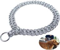 🐶 deyace stainless steel double row chain dog choke collar for small medium large dogs - premium chock collar logo