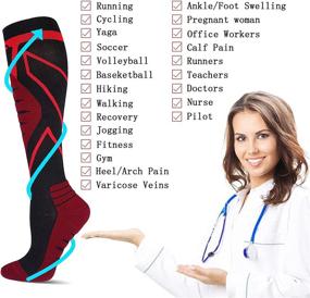 img 1 attached to 🧦 Medical Grade Compression Socks (20-30mmHg) for Men & Women - Knee High Sports Socks for Running, Cycling, Fitness