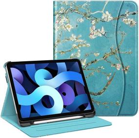 img 4 attached to 🌸 Fintie iPad Air 4 Case 10.9 Inch 2020 with Pencil Holder, Multi-Angle Viewing Cover [Supports 2nd Gen Pencil Charging] with Pocket, Auto Sleep/Wake for 4th Generation iPad Air, Blossom