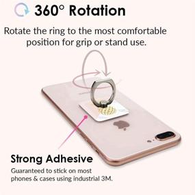img 1 attached to Finger Holder Smartphone Kickstand Rotation Accessories & Supplies