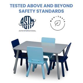 img 2 attached to 🎨 Delta Children Kids Table and Chair Set (Includes 4 Chairs) - Perfect for Arts &amp; Crafts, Snacks, Homeschooling, Homework &amp; More, Grey/Blue