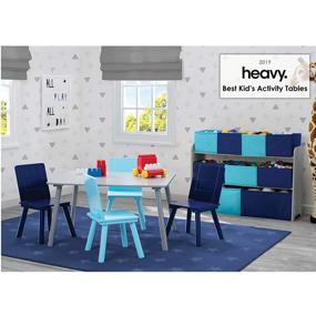 img 3 attached to 🎨 Delta Children Kids Table and Chair Set (Includes 4 Chairs) - Perfect for Arts &amp; Crafts, Snacks, Homeschooling, Homework &amp; More, Grey/Blue