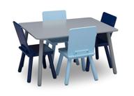 🎨 delta children kids table and chair set (includes 4 chairs) - perfect for arts &amp; crafts, snacks, homeschooling, homework &amp; more, grey/blue logo