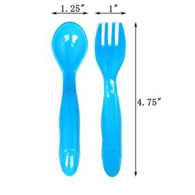 img 2 attached to 🍴 Youngever 36 Pcs Plastic Toddler Utensils: Set of 18 in 9 Assorted Colors - Forks, Spoons, Dishwasher Safe, Toddler Silverware & Cutlery Set