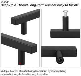 img 2 attached to 🖤 Peaha PHJ22BK: Элегантные черные ручки шкафа 3 дюйма 5-пак - Стильные черные ручки для современных шкафов - Превосходная черная кухонная фурнитура