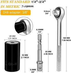 img 3 attached to 🔧 Универсальный гаечный ключ Mirrorzone: идеальный подарок на Рождество для отца/папы, мужа, бойфренда - подходит для метрических размеров от 1/4" до 3/4" с включенным адаптером для электрической дрели.
