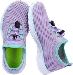 img 3 attached to Stay Comfortable and Stylish with ALEADER Kid's Slip-on Quick Dry Water Shoes