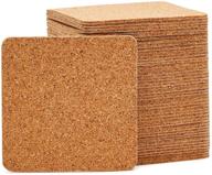 premium 3.7 in square self adhesive cork backings (50 pack) for diy crafts - easy to use & versatile! logo