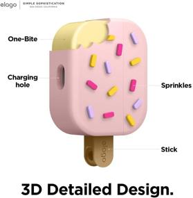 img 2 attached to Чехол Elago Ice Cream для AirPods Pro с брелоком, предназначенный для чехла Apple AirPods Pro (клубничный)