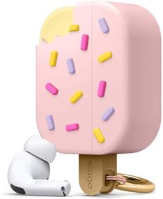 img 4 attached to Чехол Elago Ice Cream для AirPods Pro с брелоком, предназначенный для чехла Apple AirPods Pro (клубничный)