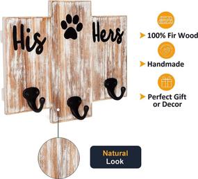 img 3 attached to 🐾 TBFM His Her Dog Hanger – Unique White Key Holder and Dog Leash Hanger with 3 Hooks for Wall, Rustic Entryway Décor, Cute Housewarming Gifts for Dog Owners & Lovers – 9.8" Wide x 7.9" Tall