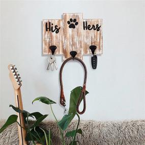 img 1 attached to 🐾 TBFM His Her Dog Hanger – Unique White Key Holder and Dog Leash Hanger with 3 Hooks for Wall, Rustic Entryway Décor, Cute Housewarming Gifts for Dog Owners & Lovers – 9.8" Wide x 7.9" Tall