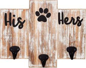 img 4 attached to 🐾 TBFM His Her Dog Hanger – Unique White Key Holder and Dog Leash Hanger with 3 Hooks for Wall, Rustic Entryway Décor, Cute Housewarming Gifts for Dog Owners & Lovers – 9.8" Wide x 7.9" Tall