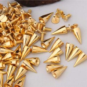 img 1 attached to 🔩 RUBYCA 100 Sets 13MM Gold Color Bullet Cone Spike and Stud Metal Screw Back for DIY Leather-Craft: Enhance Your Creations with Elegant Golden Accents