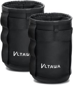 img 4 attached to 🚲 VLTAWA Bike Water Bottle Holder | No Screws, Insulated | Handlebar Cup Holder | 32oz/1L | Black | 2 Pack