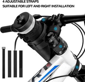 img 3 attached to 🚲 VLTAWA Bike Water Bottle Holder | No Screws, Insulated | Handlebar Cup Holder | 32oz/1L | Black | 2 Pack