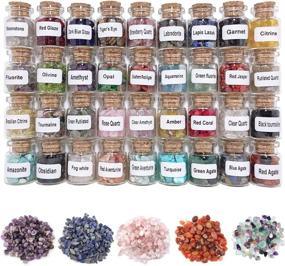 img 4 attached to 36PCS Assorted Gemstone Bottles: Crystals, Healing Stones & Witchcraft Supplies for Chakra Healing, Meditation & Witchy Room Décor