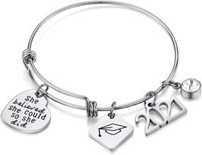 img 1 attached to 🎓 IvyAnan Jewellery 2021 Charm Bracelet: Perfect Adjustable Bangle Graduation Gift for Women, Girls, and Friends
