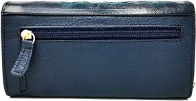 img 3 attached to 👜 Blue Mahoe Narita Vintage Floral Leather Wallet: Artisan Handmade Designer Gift for Women