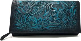 img 4 attached to 👜 Blue Mahoe Narita Vintage Floral Leather Wallet: Artisan Handmade Designer Gift for Women