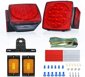 img 4 attached to Efficient Nilight 2PCS Square LED Trailer Light Kit: Submersible, Low Profile, IP68, Stop Turn Tail Marker License Light for 12V Utility Trailer Boat Camper RV Trucks Marine Snowmobile + 2 Years Warranty