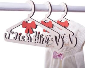 img 2 attached to 👶 Natural Baby Hangers - It's a Girl - 3-Pack, High-Quality Wooden Children's Hangers