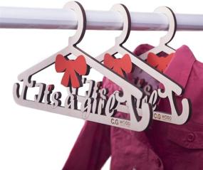 img 3 attached to 👶 Natural Baby Hangers - It's a Girl - 3-Pack, High-Quality Wooden Children's Hangers