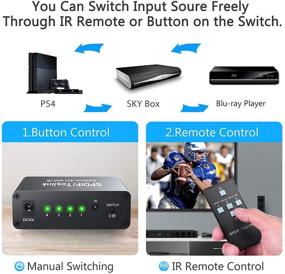 img 1 attached to 🔊 eSynic 4x1 Toslink Switch: Цифровой оптический аудио-переключатель с пультом дистанционного управления - Поддерживает PCM2.0 DTS AC3