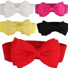 img 1 attached to Stylish Bowknot Waistband: The Perfect Accessory for Women's Belts