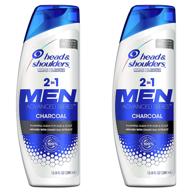 🧖 head and shoulders 2 in 1 shampoo and conditioner: charcoal for men, twin pack - effective anti dandruff treatment and scalp care, 12.8 fl oz logo
