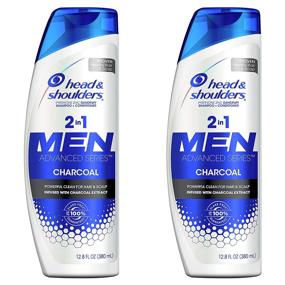 img 4 attached to 🧖 Head and Shoulders 2 in 1 Shampoo and Conditioner: Charcoal for Men, Twin Pack - Effective Anti Dandruff Treatment and Scalp Care, 12.8 fl oz
