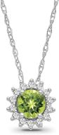 sterling diamond peridot cluster necklace logo
