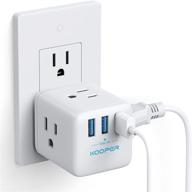 🔌 kooper multi plug outlet extender with 3 outlet splitter, 3 usb charger 3.0a - wide spaced cube plug extender outlet adapter for kitchen, bathroom, dorm, office, cruise ship, and travel - essential logo
