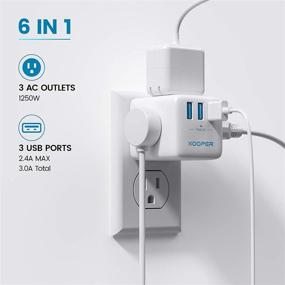 img 3 attached to 🔌 KOOPER Multi Plug Outlet Extender with 3 Outlet Splitter, 3 USB Charger 3.0A - Wide Spaced Cube Plug Extender Outlet Adapter for Kitchen, Bathroom, Dorm, Office, Cruise Ship, and Travel - Essential