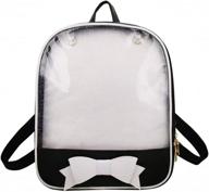 🎒 transparent window leather bowknot backpack логотип